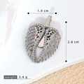 Silver angel wing pendant with micro-pave zircons measuring 1.9 cm wide and 2.8 cm high - SMP54304-Silver Exquisite Wings Pendant