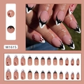 Halloween bat and red blood drips on white French stiletto press-on nails set - W1615 Halloween French