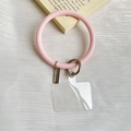 Cinturino da polso in silicone rosa pallido per cover con chiusura in metallo argento - Rosa
