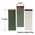 Bohemian wall hanging tapestry set in dark green, light green, and white colors - 30x80cm / Three-Piece Set