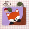 Cute purple wool felt coin purse featuring a 3D fox pattern and leaf zipper pull - 12*15.5cm / Purple (Cute Fox)
