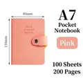 Pink A7 mini pocket notebook with PU leather cover and 200 pages for daily notes - A7 Pink