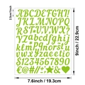Autocollants lettres et chiffres cursifs verts de 1 pouce pour cadeaux DIY et journaux - Écriture Manuscrite Vert Clair (P221)