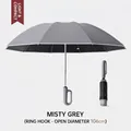 Fog gray automatic reverse folding umbrella with ring hook handle and 106cm diameter - 23 Inch / 106cm Diameter / Mist Grey
