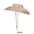 Chapeau de randonnée western kaki avec mesh respirant et mentonnière réglable - Taille Unique (54-58CM) / Kaki