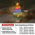 Size chart for static Christmas tree window stickers ranging from 30cm up to 100cm wide - S (30x50cm) / Colorful Hand-drawn (P-SD388)