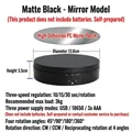 Matte black motorized 13.8cm rotating display stand with mirror surface and USB power - Mirrored / Matte Black - Mirror