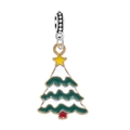Dettaglio macro del ciondolo albero di Natale con smalto e incisione S925 sul gancio - Albero di Natale