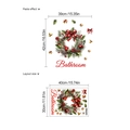 Pegatina de pared corona de Navidad en PVC rojo y verde, decorativo hogar 42x39cm - Guirnalda con Lazo Rojo / 30*40cm/1 Hoja
