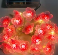 Pink cherry blossom LED string lights with battery box for festive atmosphere - 1m 10-LED (2AA Battery Model) / Cherry Blossom