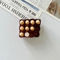 Creative 3D chocolate box fridge magnet with white flower and realistic resin texture - Egg Carton