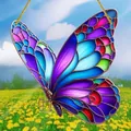 Colorful 2D acrylic butterfly suncatcher with vibrant wings for window hanging decoration - Butterfly-OPP Bag