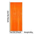 Orange 1x2m foil fringe curtain for neon party decoration with size measurements - 1*2M Foil Curtain / Fluorescent Orange