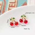 Cute red cherry alloy enamel pendant charms 14.5x13.5mm for DIY jewelry making - 20# Cherry