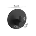 Schwarzer runder Klebehaken aus Edelstahl 304, mattes Finish, 4,5 cm Durchmesser Basis - Runder Gerader Haken [Schwarz]