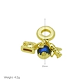Travel charms with blue enamel globe and airplane, height 25mm and weight 4.2g - Camera Globe Airplane