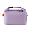 Waterproof lavender insulated lunch bag with orange strap and buckle closure - Purple