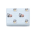 Simpatico portamonete panda azzurro con motivi a cartoni e dettagli cuciture - Blu