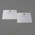 White minimalist earring display cards with 925 silver needle text on grey background - 4*5.5cm Straight Edge Card (Hook Style) + Bag