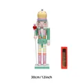 Casse-noisette Soldat en Bois Vert Menthe 30cm avec Boîte Cadeau Décoration - TN3023-Vert Menthe
