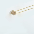 Chic 18K gold plated necklace with a sparkling pavé bubble letter M pendant - Letter E