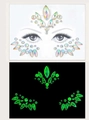 Luminous teardrop face gems with glow-in-the-dark green effect for music festivals - YG-020
