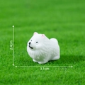 Miniature white resin puppy figurine for micro landscapes, height 2.4cm and length 3.1cm - 1# Pomeranian