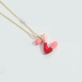 Golden necklace with a pink and red enamel abstract balloon pendant on O-chain - Letter Z