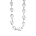 Polished silver stainless steel coffee bean chain necklace with pig nose style links - Steel Color 10mm Necklace