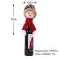 Detailed view of snowman wine bottle cover with knit hat and scarf measuring 24cm in height - Christmas Snowman Wine Bottle Cover With Scarf