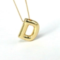 Ciondolo lettera D a palloncino 3D oro lucido collana per donna gioielli DIY alla moda - Lettera D