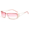 Y2K vintage hollowed-out sunglasses with pink gradient lenses and silver metal frame - C05 Pink Gradient