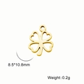 Golden hollow four-leaf clover pendant in stainless steel with 8.5x10.8mm size - Four-Leaf Clover / Gold