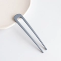 Minimalist U-shaped grey hair pin with a matte finish for hair styling buns - Gray