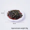 8cm miniature artificial seaweed salad model on white petal plate for food display - Shredded Kelp Salad / 8cm Torch Plate