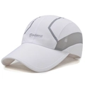 Gorra de béisbol blanca y gris de secado rápido con malla transpirable deportiva - Blanco