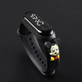 Black LED digital watch for kids with cartoon Mickey Mouse 3D silicone strap character - Black Mouse