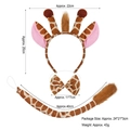 Halloween giraffe costume set with spotted headband, bowtie, and plush tail - 3-Piece Set (Headband+Bowtie+Tail) / Khaki Giraffe