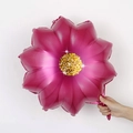 Fuchsia flower-shaped aluminum foil balloon with golden sequin center for party decoration - 18 Inch Sunflower Rose Red