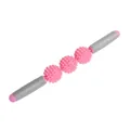 Three-ball spiked massage roller with anti-slip handles for deep tissue muscle recovery - 3-Ball Pink