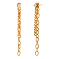 Minimalist 18K gold plated chain drop earrings with sparkling round zircon stones - Gold