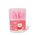 Dual-head ear cleaning cotton swabs with pink spiral tips in a 100-piece box - 100 Packs / Pink