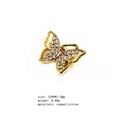 Gold butterfly charm pendant with micro-pave zirconia for DIY jewelry making - 16# (Butterfly Profile)