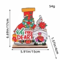 DIY Christmas wooden gnome ornament with Oh my Dear text on rectangular base - Santa Wreath