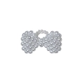 Handmade white faux pearl bow-shaped beaded ring with elegant glossy finish - Bowknot Design (jz-Exaggerated Pearl Large Ring)