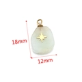 Star-patterned white natural stone pendant in square shape for DIY jewelry making - Green Aventurine - Sun