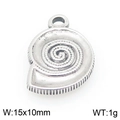 Silver stainless steel snail shell charm pendant for DIY jewelry, 15x10mm size - Silver Conch (KLJ9964-Z)