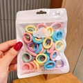 Colorful high elasticity baby hair ties in a transparent zipper bag set - 2#Spring Colors (50Pcs)