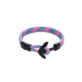 Pink and cyan woven nautical anchor bracelet with a black anchor clasp for couples - Camo Pink & Green
