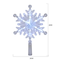29cm LED snowflake Christmas tree topper star with cold white lighting and clear finish - 20cm / White Light (Steady)